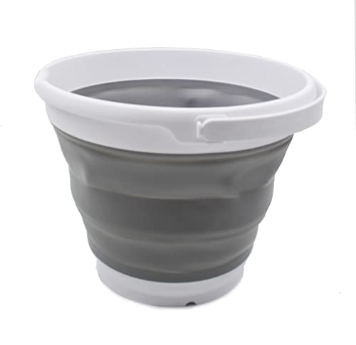 SAMMART 10L (2.6 Gallon) Collapsible Plastic Bucket - Foldable Round Tub - Portable Fishing Water Pail - Space Saving Outdoor Waterpot. Size 31cm Dia