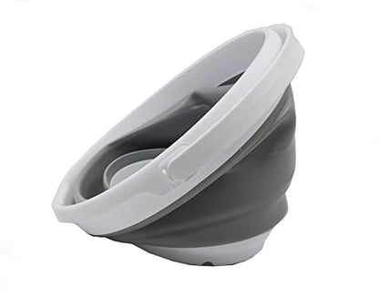 SAMMART 10L (2.6 Gallon) Collapsible Plastic Bucket - Foldable Round Tub - Portable Fishing Water Pail - Space Saving Outdoor Waterpot. Size 31cm Dia