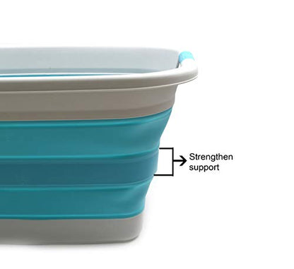 SAMMART 37L (9.77 Gallon) Collapsible Plastic Laundry Basket - Foldable Pop Up Storage Container/Organizer - Portable Washing Tub - Space Saving Hamper/Basket