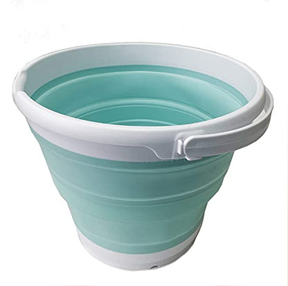 SAMMART 10L (2.6 Gallon) Collapsible Plastic Bucket - Foldable Round Tub - Portable Fishing Water Pail - Space Saving Outdoor Waterpot, Size 33cm Dia