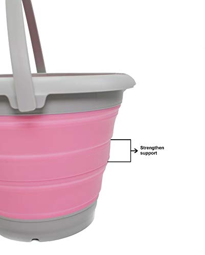 SAMMART 5L (1.32 Gallon) Collapsible Plastic Bucket - Foldable Round Tub - Portable Fishing Water Pail - Space Saving Outdoor Waterpot