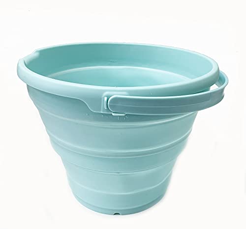 SAMMART 10L (2.6 Gallon) Collapsible Plastic Bucket - Foldable Round Tub - Portable Fishing Water Pail - Space Saving Outdoor Waterpot, Size 33cm Dia