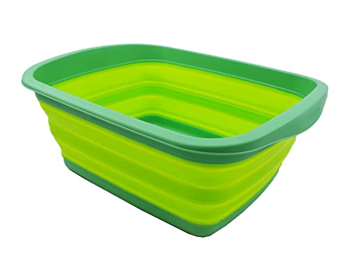 SAMMART 10L (2.6 Gallon) Collapsible Tub-Foldable Dish Tub-Portable Washing Basin-Space Saving Plastic Washtub