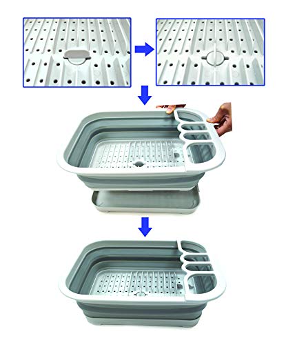 SAMMART COMBO 003 Collapsible Laundry Basket & Dish Drainer & Bucket - Perfect Outdoor & Picnic - Space Saving Storage Container