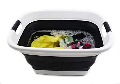 SAMMART 37L (9.77 Gallon) Collapsible Plastic Laundry Basket - Foldable Pop Up Storage Container/Organizer - Portable Washing Tub - Space Saving Hamper/Basket