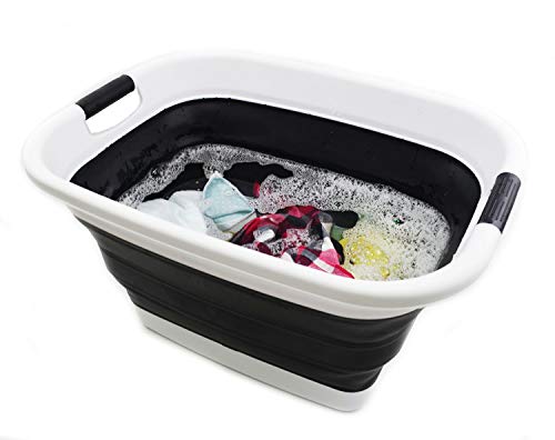 SAMMART 37L (9.77 Gallon) Collapsible Plastic Laundry Basket - Foldable Pop Up Storage Container/Organizer - Portable Washing Tub - Space Saving Hamper/Basket