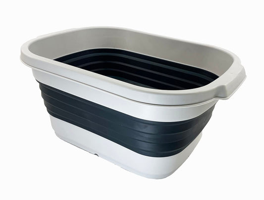 Collpasible 13L (3.4 Gallon) Collapsible Rectangular Tub/Washing tub (Grey/Slate Grey)