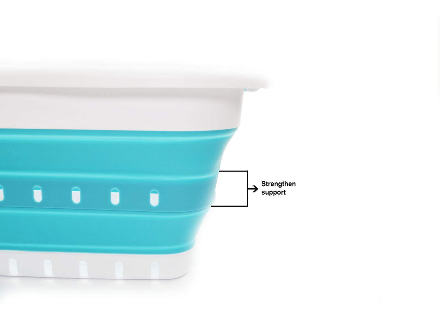 SAMMART 41L (10.8 gallon) Set of 2 Collapsible 3 Handled Plastic Laundry Basket-Foldable Pop Up Storage Container/Organizer-Portable Washing Tub-Space Saving Hamper/Basket