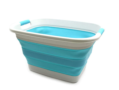 SAMMART 37L (9.77 Gallon) Collapsible Plastic Laundry Basket - Foldable Pop Up Storage Container/Organizer - Portable Washing Tub - Space Saving Hamper/Basket