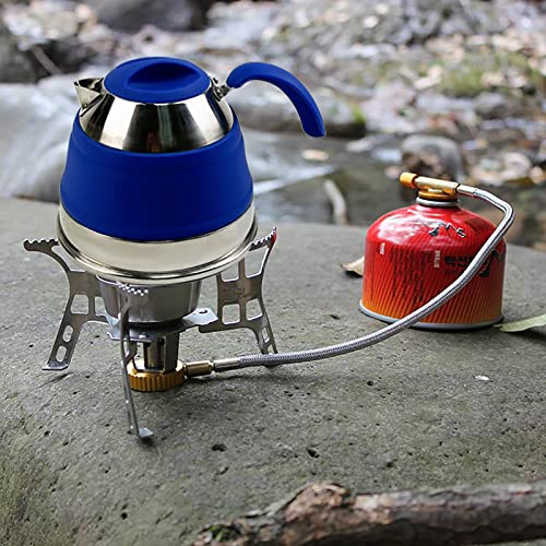 Collapsible 1.5L (4 Gallons) Silicone Kettle - Camping Waterpot, Travel Kettle, Foldable Kettles for Boiling Water. Small Portable Silicone Tea Kettle, Outdoor Camp Pot