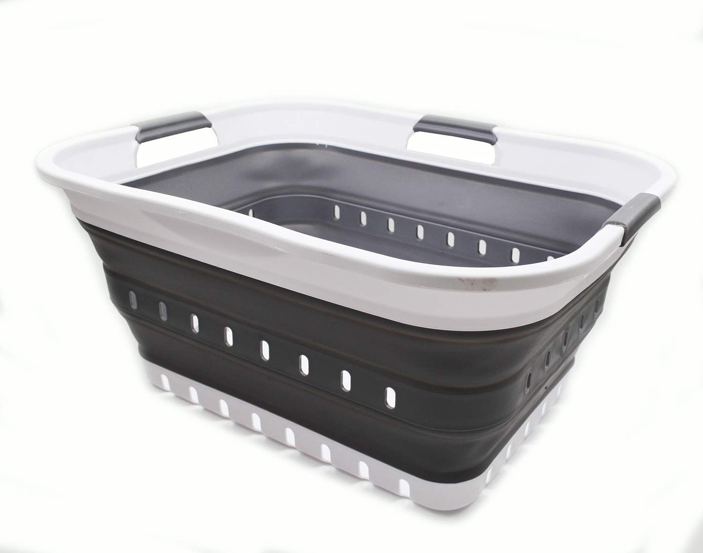 SAMMART 42L (11 gallon) Collapsible Plastic Laundry Basket - Foldable Pop Up Storage Container/Organizer - Space Saving Hamper/Basket