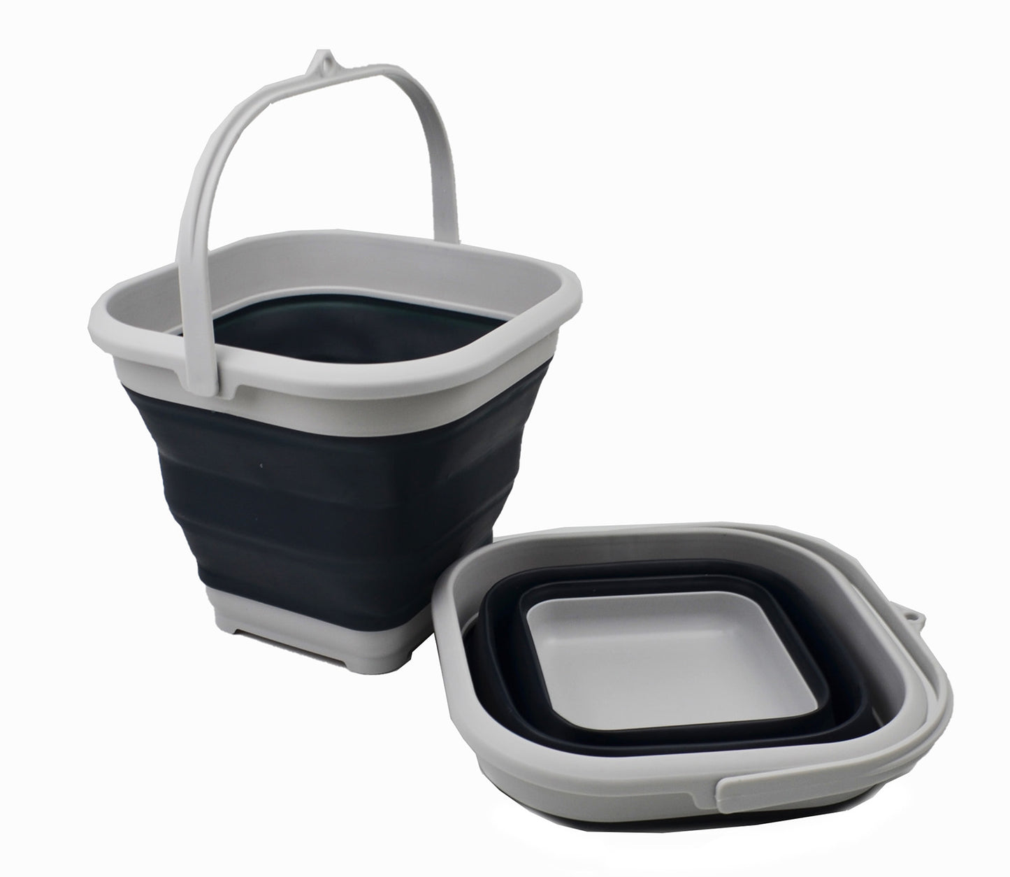 SAMMART 5.5L (1.4 Gallon) Collapsible Square Handy Bucket/Foldable SquareWater Pail/Portable Tub with Handle.