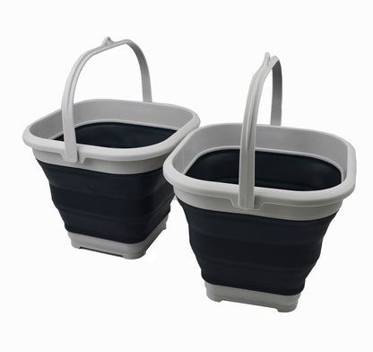 SAMMART 5.5L (1.4 Gallon) Collapsible Square Handy Bucket/Foldable SquareWater Pail/Portable Tub with Handle.