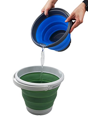 SAMMART 5.5L (1.4 Gallon) Collapsible Plastic Bucket - Foldable Round Tub - Portable Fishing Water Pail - Space Saving Outdoor Waterpot