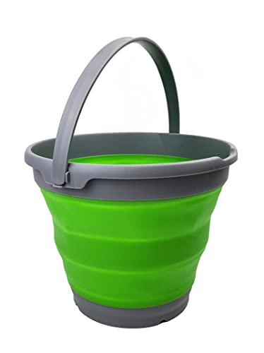 SAMMART 10L (2.6 Gallon) Collapsible Plastic Bucket - Foldable Round Tub - Portable Fishing Water Pail - Space Saving Outdoor Waterpot. Size 31cm Dia