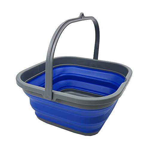 SAMMART 5.5L (1.4 Gallon) Collapsible Square Handy Bucket/Foldable SquareWater Pail/Portable Tub with Handle.