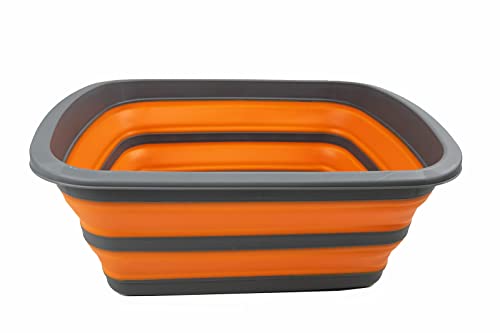 SAMMART 10L (2.6 Gallon) Collapsible Tub-Foldable Dish Tub-Portable Washing Basin-Space Saving Plastic Washtub