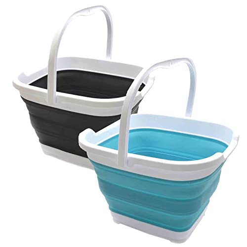 SAMMART 10L (2.64 Gallon) Collapsible Rectangular Handy Basket/Bucket