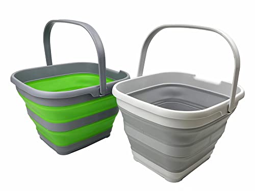 SAMMART 10L (2.6 Gallon) Collapsible Rectangular Handy Basket/Bucket