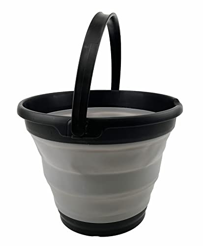 SAMMART 10L (2.6 Gallon) Collapsible Plastic Bucket - Foldable Round Tub - Portable Fishing Water Pail - Space Saving Outdoor Waterpot. Size 31cm Dia