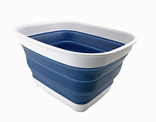 SAMMART 10L (2.6 Gallons) Collapsible Tub - Foldable Dish Tub - Portable  Washing Basin - Space Saving Plastic Washtub